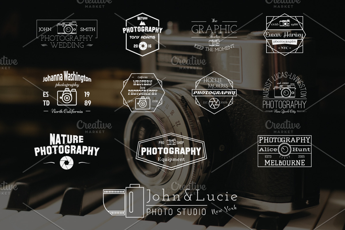 12 Photography Premade Logos Badges, an Illustration by JeksonGraphics (Photo 2 of 12)