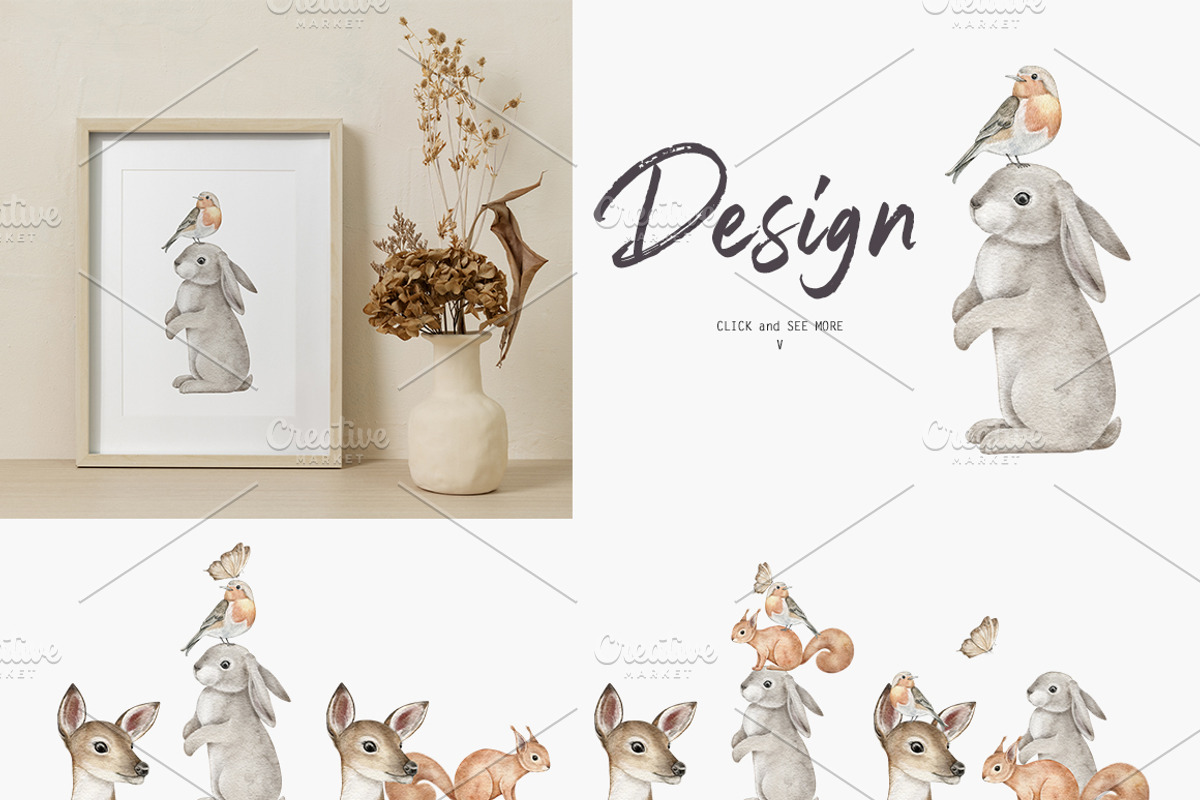 Woodland animal clipart Autumn mood, an Animal Illustration by Daryartsy (Photo 4 of 7)