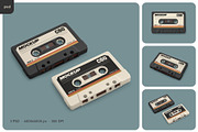 Vintage Cassette Tape Mockup Set, an Advertising Mockup by Country4k (Thumbnail 1 of 4)
