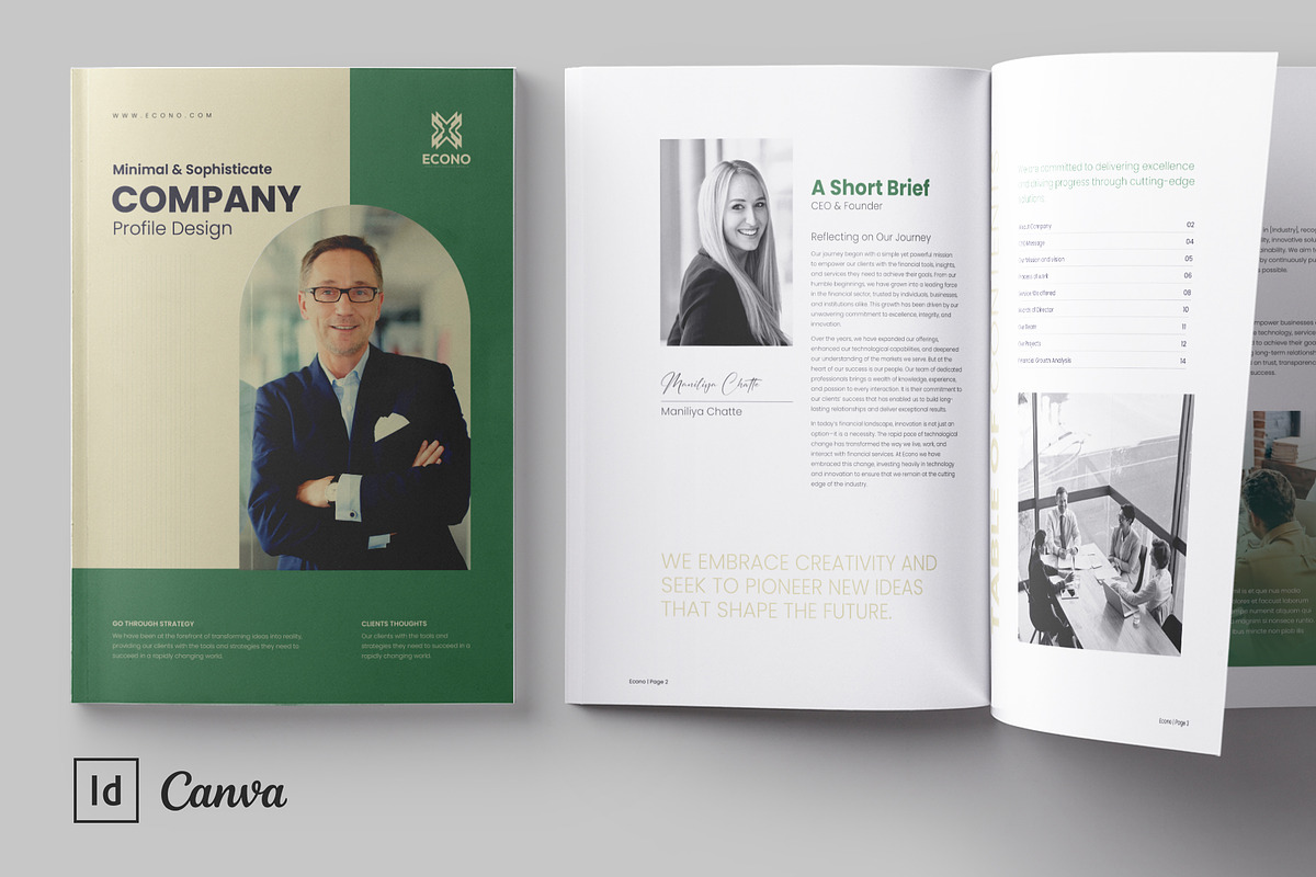 Company Profile | Canva & InDesign