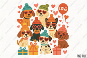 Valentine Dog Sublimation PNG, an Illustration by CraftArtStudio (Thumbnail 1 of 3)