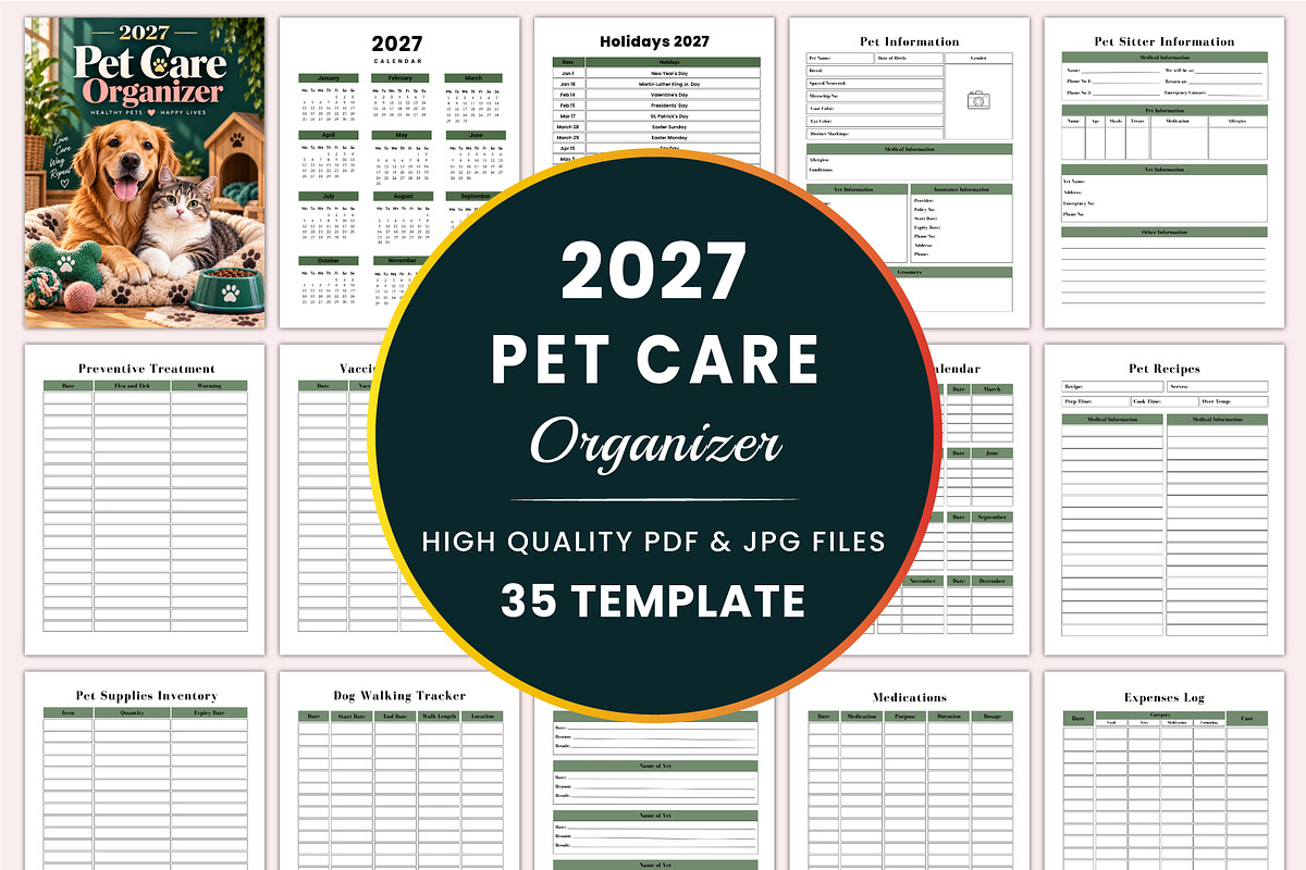 2027 Pet Care Organizer, a Stationery Template by Shumaya (Photo 1 of 4)