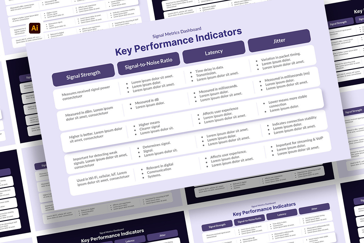 Metrics Presentation for Illustrator, a Presentation Template by hekenostudio (Photo 1 of 4)