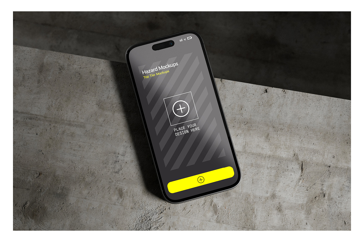 Concrete iPhone 14 Mockup, an iPhone Mockup by HAZARD MOCKUPS (Photo 5 of 8)