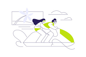 Jetski riding abstract concept, a Transportation Illustration by Visual Generation
