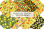Fruits Seamless Patterns, a Pattern Graphic by Serghei Caraulan (Thumbnail 4 of 9)