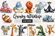 Quirky Safari Animal graphics, an Animal Illustration by PaintPixelCo (Thumbnail 1 of 18)