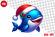 Christmas Whale Clipart Bundle Files, an Animal Illustration by taramija (Thumbnail 10 of 26)
