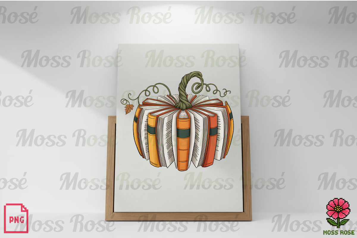Pumpkin Made of Books Design, a Graphic by Moss Rose (Photo 3 of 3)