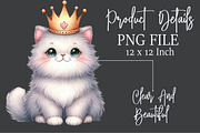 Watercolor Cute Doodle Cat Clipart, an Animal Illustration by Rose Art (Thumbnail 4 of 7)