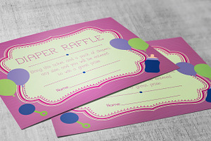 Retro Diaper Raffle Card Photoshop