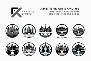 Amsterdam Skyline Vector Icon, an Icon by Akatype Studio