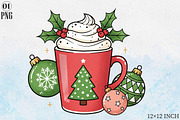 Christmas Coffee PNG Sublimation, an Illustration by Libby Wishes (Thumbnail 1 of 6)