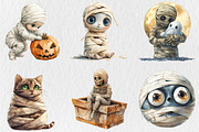 Watercolor Halloween Mummy Clipart, an Illustration by Rose Art (Thumbnail 4 of 5)