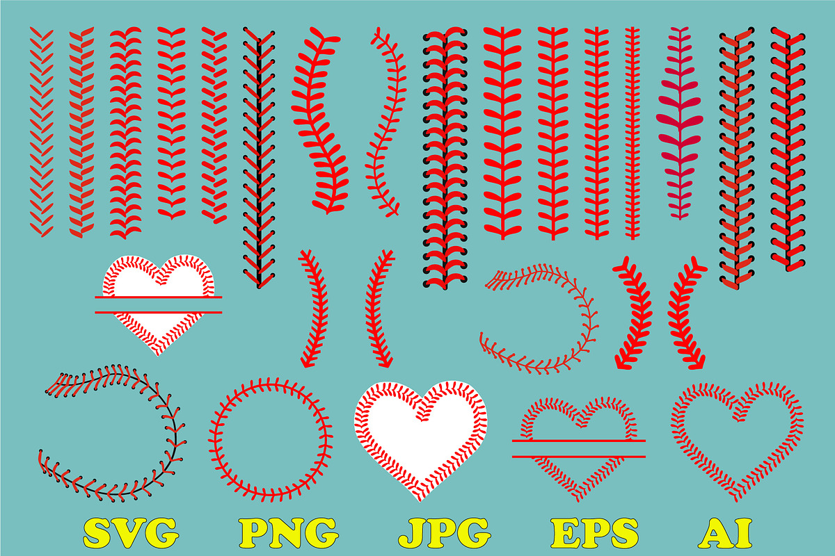 baseball stitches laces svg png jpg, an Object Graphic by FileVectorSVG