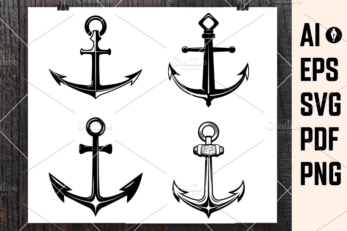 Anchor, Anchor Svg, Dxf, Ai, Eps, an Illustration by Vectorhight ...