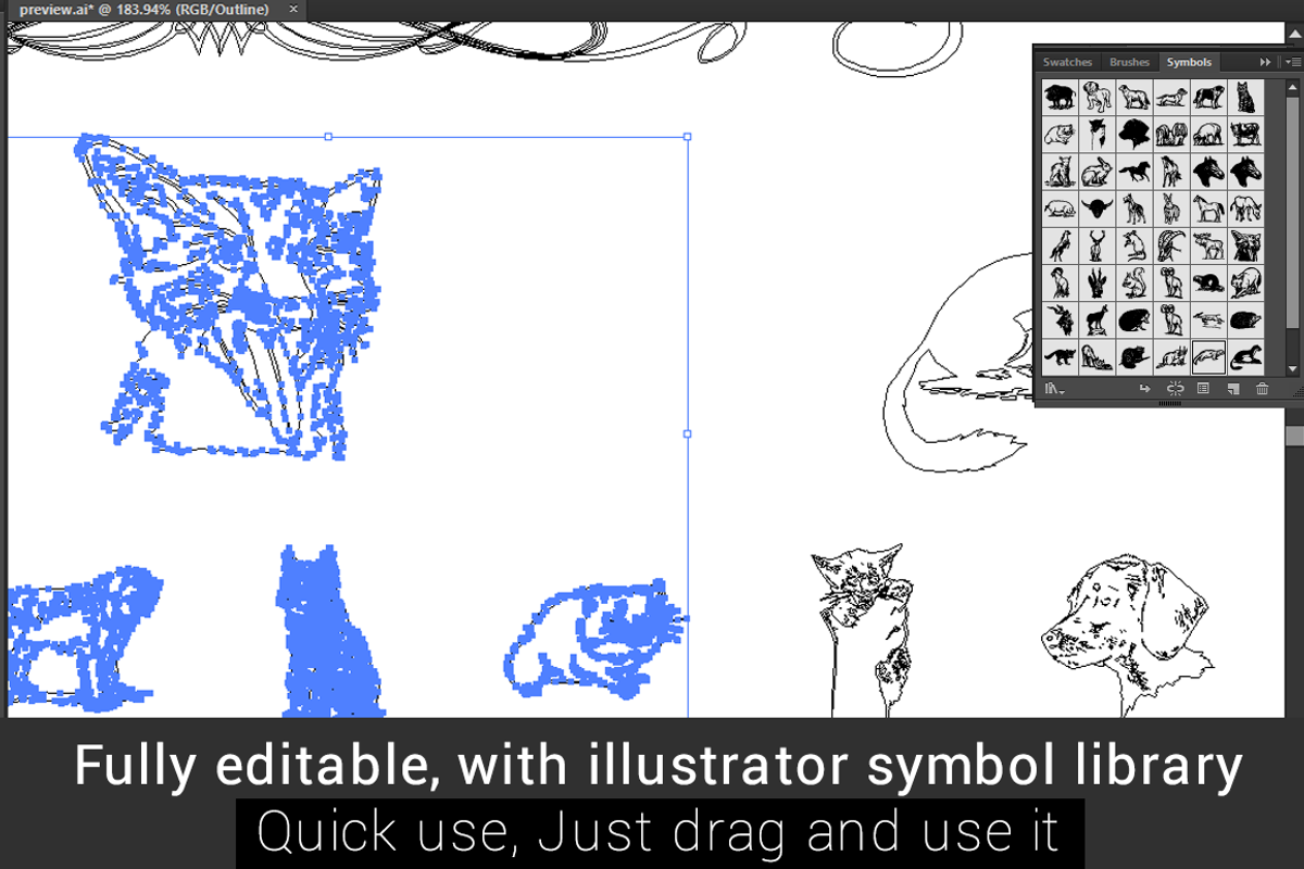 Handmade Animals Vector Shapes preview 5