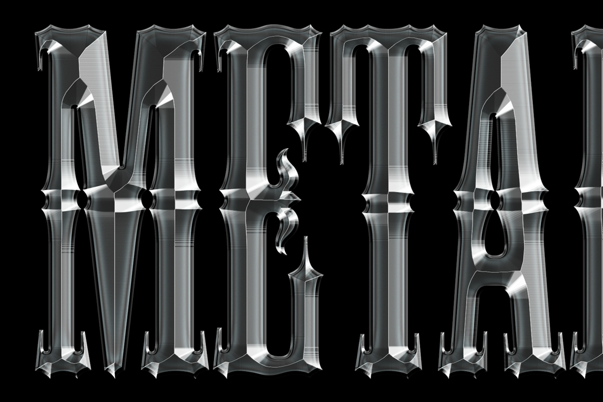 Metal Chrome Text Effects Photoshop, a Brushes & More by Giallo (Photo 23 of 27)