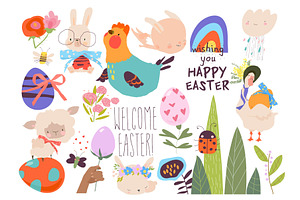 Cartoon Easter Set With Little, an Object Illustration by Maria Starus