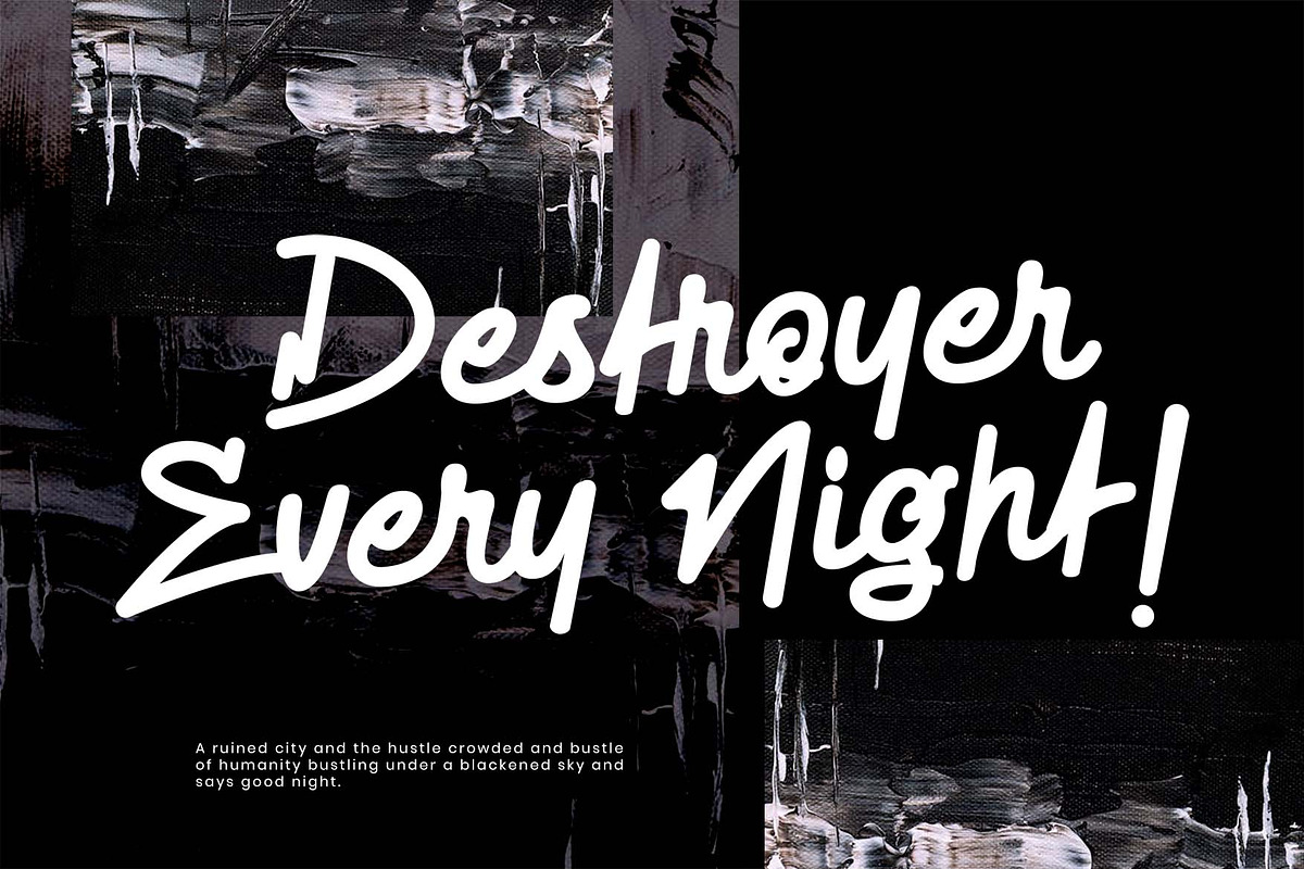 Kittary Satnight a Script Font, a Script Font by Rasiorise Studio (Photo 11 of 12)