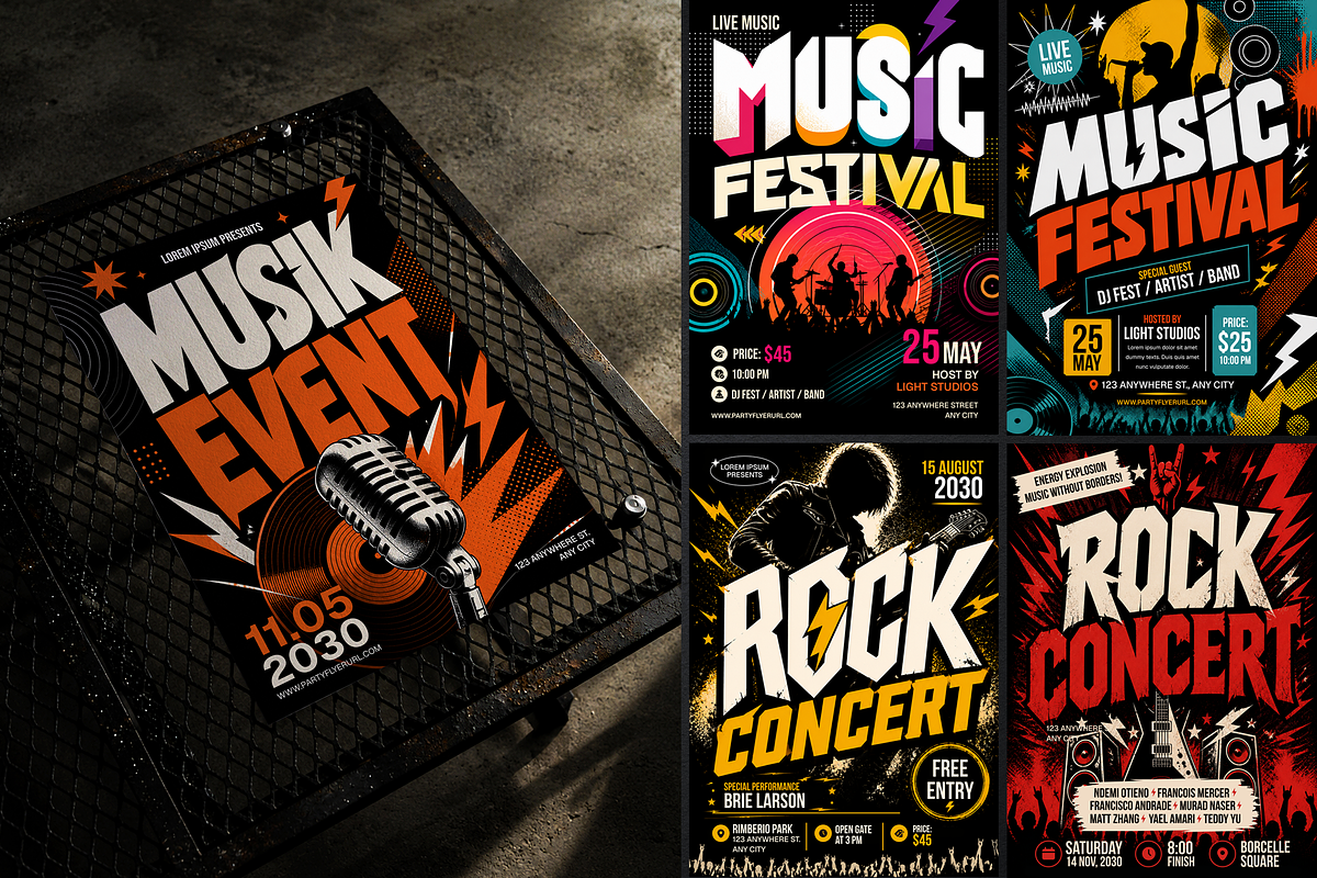Party Events Flyer Poster Template 2, a Flyer Template by Miyaji75 (Photo 3 of 5)