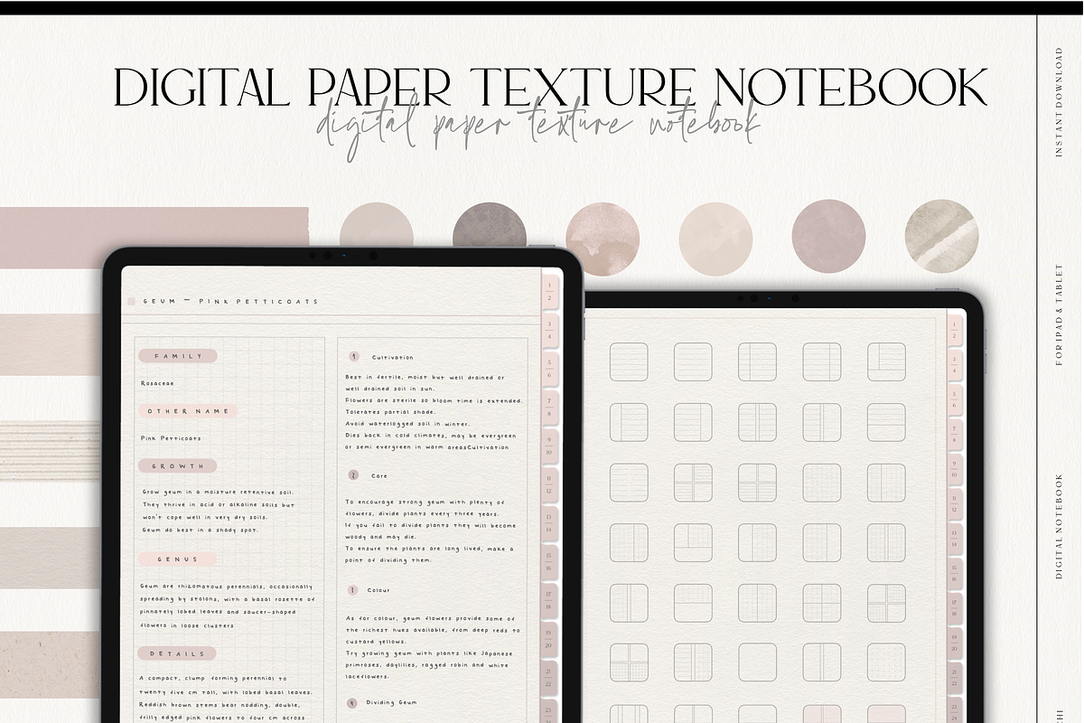 Digital Rose Paper Texture Notebook, a Stationery Template by MainichiDesign (Photo 1 of 8)