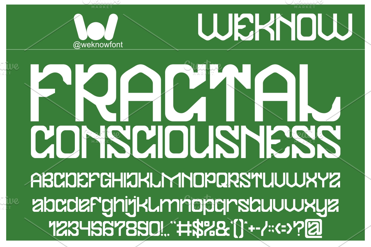 FRACTAL CONSCIOUSNESS font, a Slab Serif Font by weknow (Photo 1 of 8)