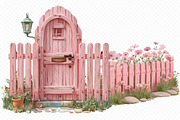 Pink Wooden Fence Clipart, an Illustration by cherrydesign (Thumbnail 2 of 3)