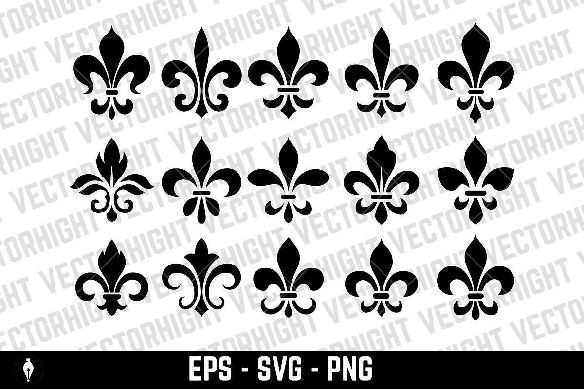 Fleur-de-lis icons., an Object Illustration by Vectorhight (Photo 3 of 4)