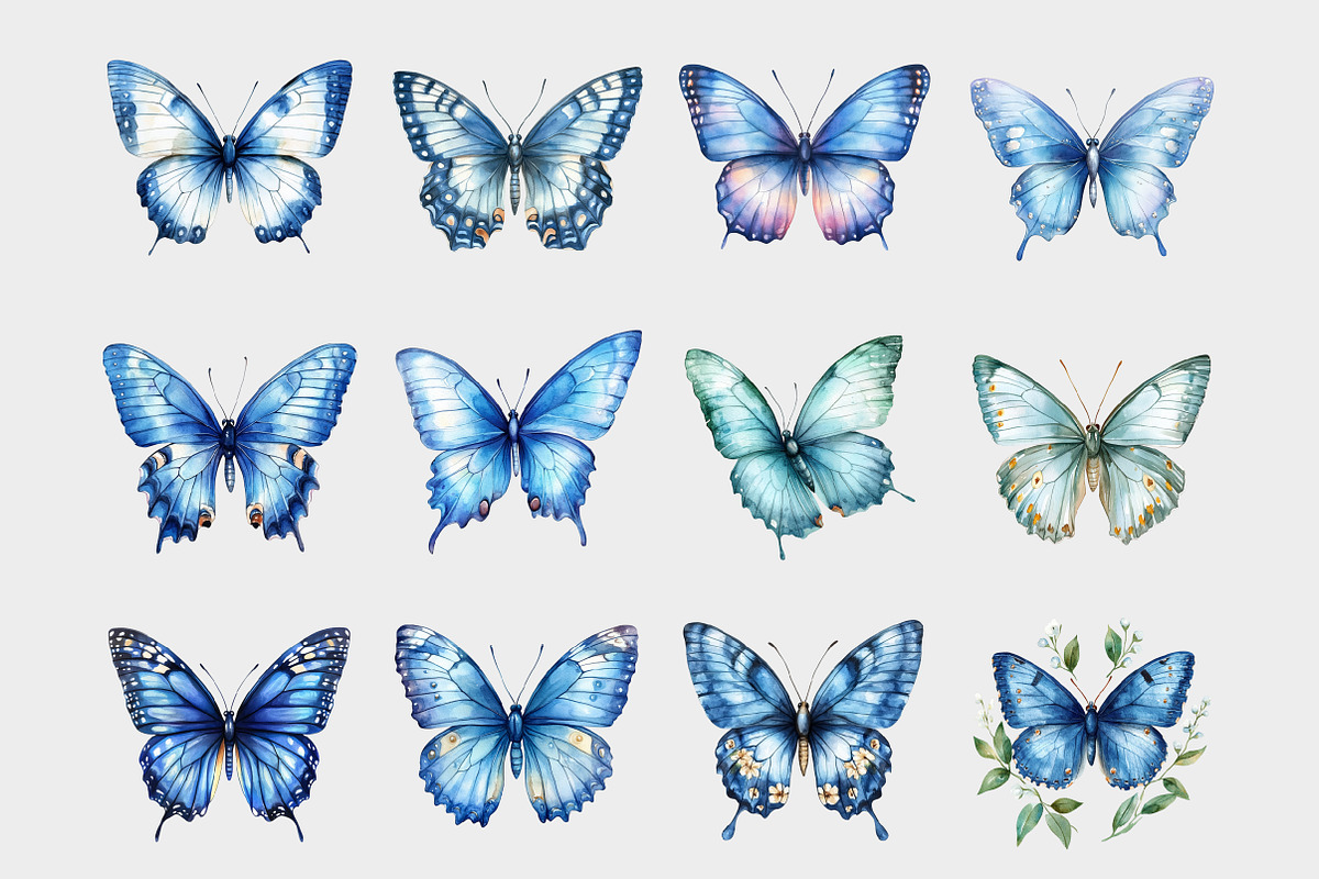 Watercolor Butterflies Clipart, a Seasonal Illustration by Design Market (Photo 2 of 5)