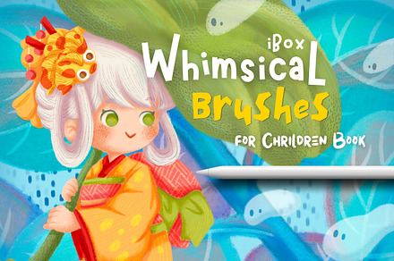 Whimsical iBox kawaii procreate brus, a Brush Add-On by ProcreateiBox