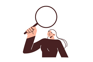Person with a magnifying glass, a Finance Illustration by undrey