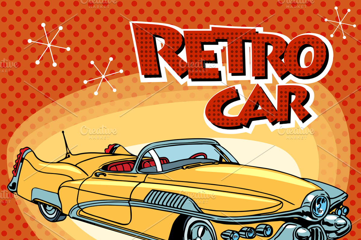 Retro car classic abstract model, a Work Illustration by studiostoks