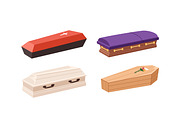 Coffins, funeral wood caskets set, an Object Illustration by Good Studio (Thumbnail 3 of 3)