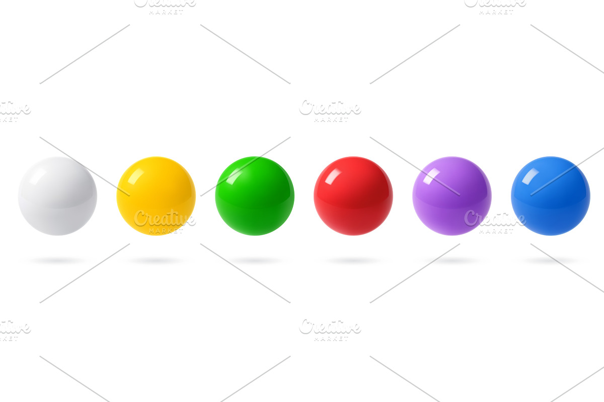 3d color spheres. Realistic glossy, an Object Illustration by Frogella