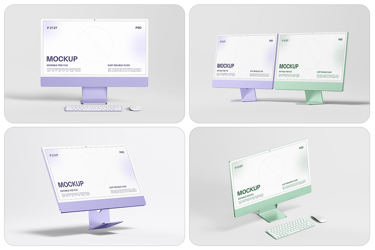 New iMac 24 Desktop Mockup, a Mac Mockup by RamStudio2 (Photo 3 of 16)