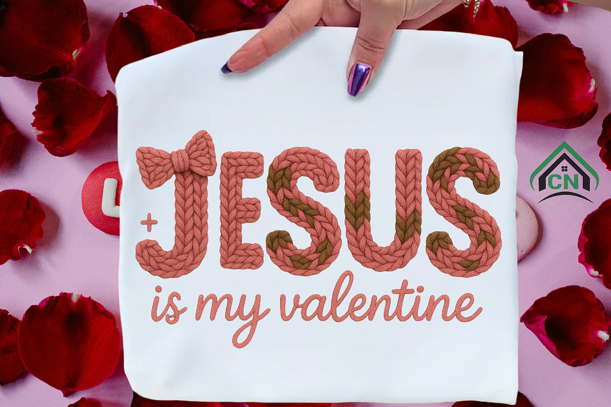 Crochet Jesus is My Valentine Png, an Illustration by Craft Nest (Photo 3 of 7)