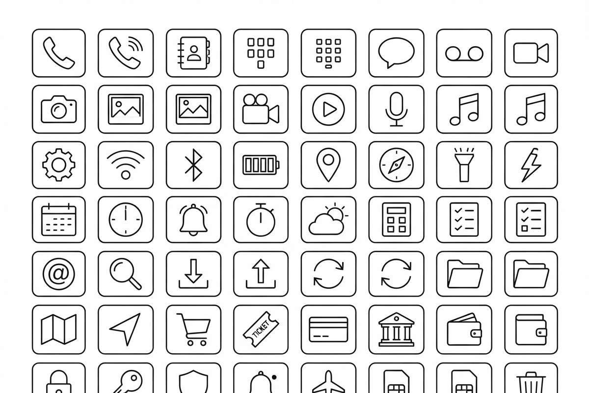 34 Smartphone Essentials Icon Set, an Outline Icon by adenpinkstore (Photo 15 of 15)