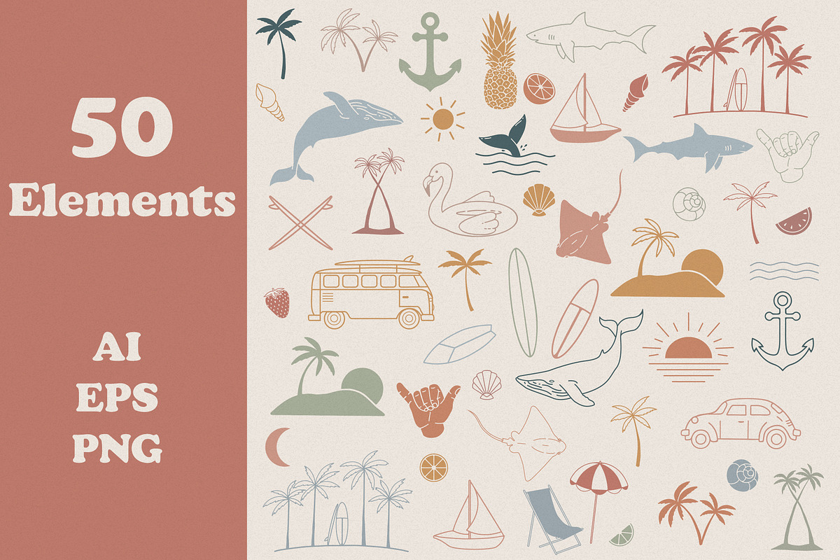 Summer Vacation Graphic Bundle, an Illustration by Megs Lang (Photo 2 of 11)