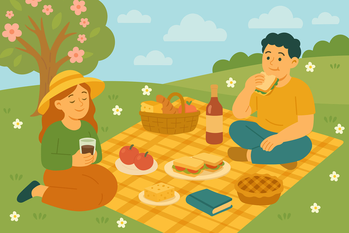 Spring Picnic, a Seasonal Illustration by ananastya (Photo 2 of 10)