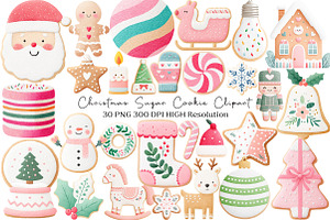 Christmas Sugar Cookie Clipart, an Illustration by Black Bird Studio