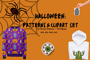 Halloween: Patterns & Clipart, a Seasonal Illustration by Elatedowl (Thumbnail 1 of 14)