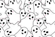 Cute Halloween ghost pattern, a Pattern Graphic by Yayasya (Thumbnail 2 of 3)