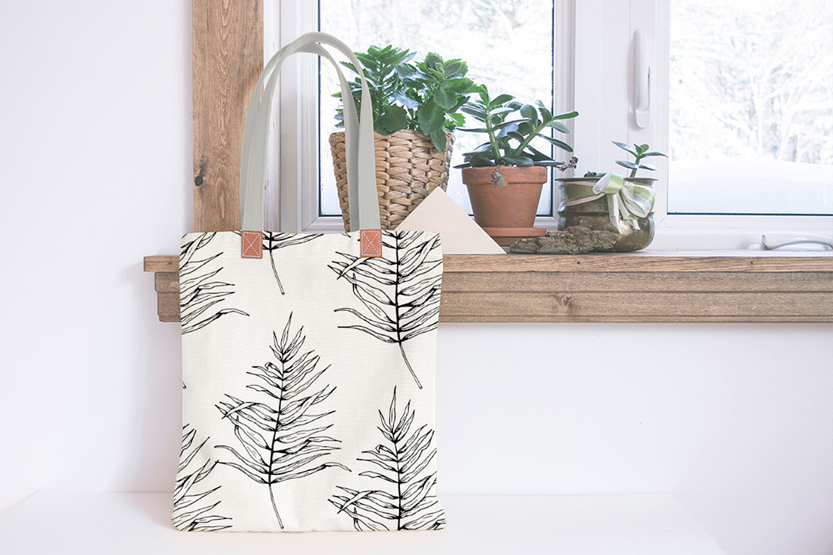 Palm leaf. Hand sketch and patterns, an Illustration by Canatic (Photo 6 of 7)