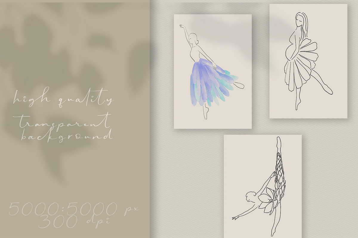 Watercolor and vector Ballerinas, a Decorative Illustration by AnastasiyaOleynik (Photo 7 of 8)