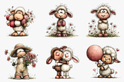 Whimsical Easter Sheep Clipart, an Illustration by CreationArt (Thumbnail 6 of 6)