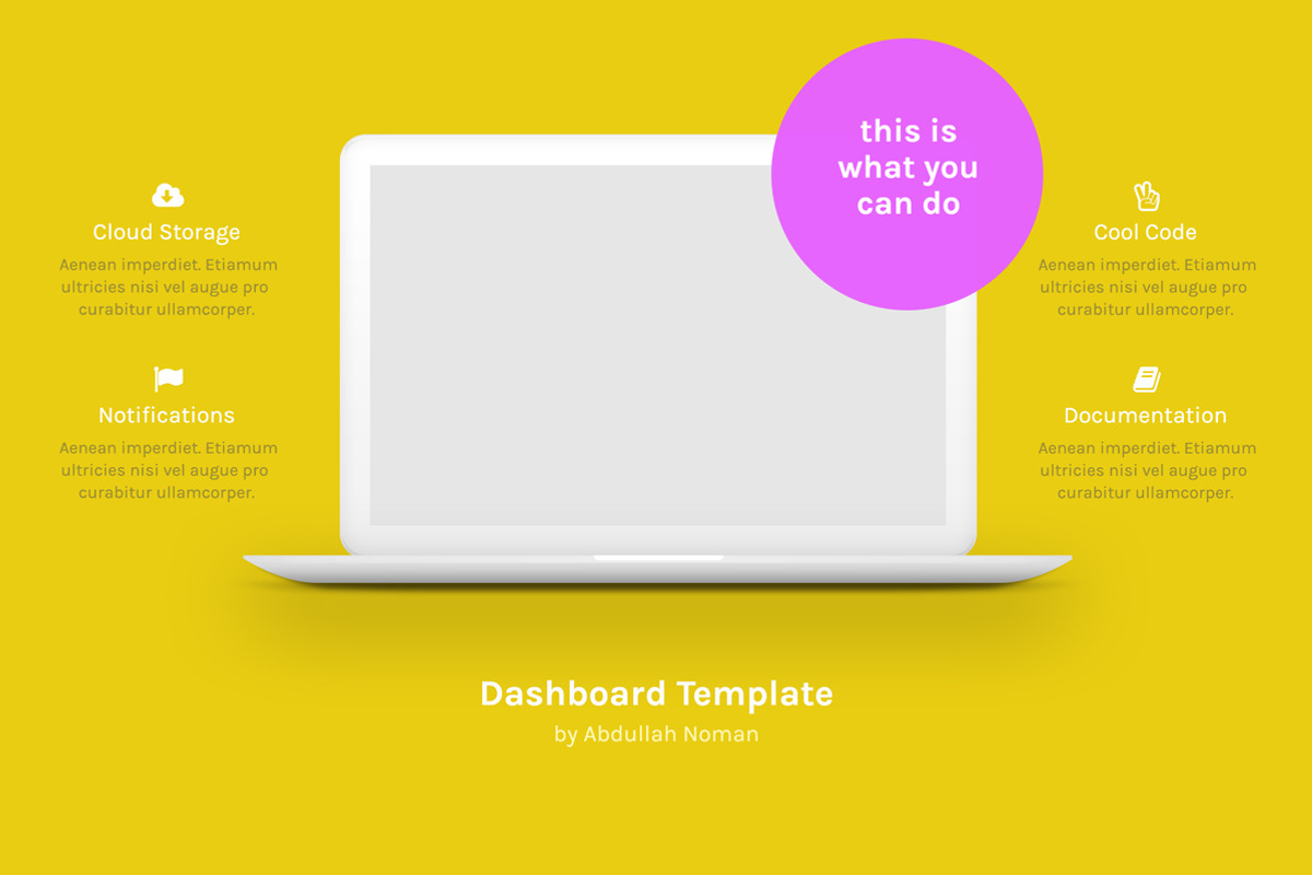 MacBook™ Mockup with a Features List, a Device Mockup by eppearance (Photo 3 of 5)