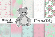 Mom And Baby Pattern, a Pattern Graphic by GlamArtZhanna (Thumbnail 1 of 3)