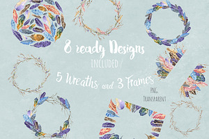 Watercolour Feathers Graphic Set