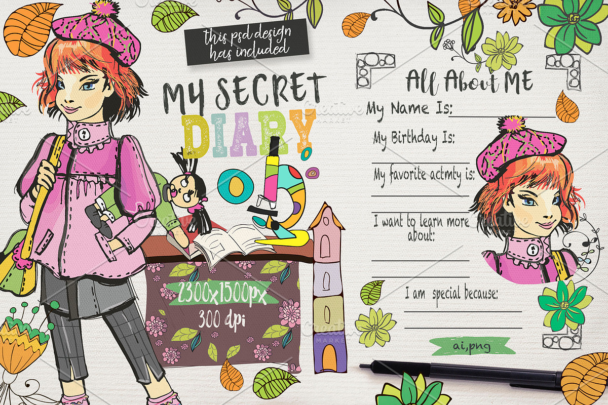 GIRL'S MIDDLE SCHOOL, an Education Illustration by Alisa Mikibith Art (Photo 8 of 14)